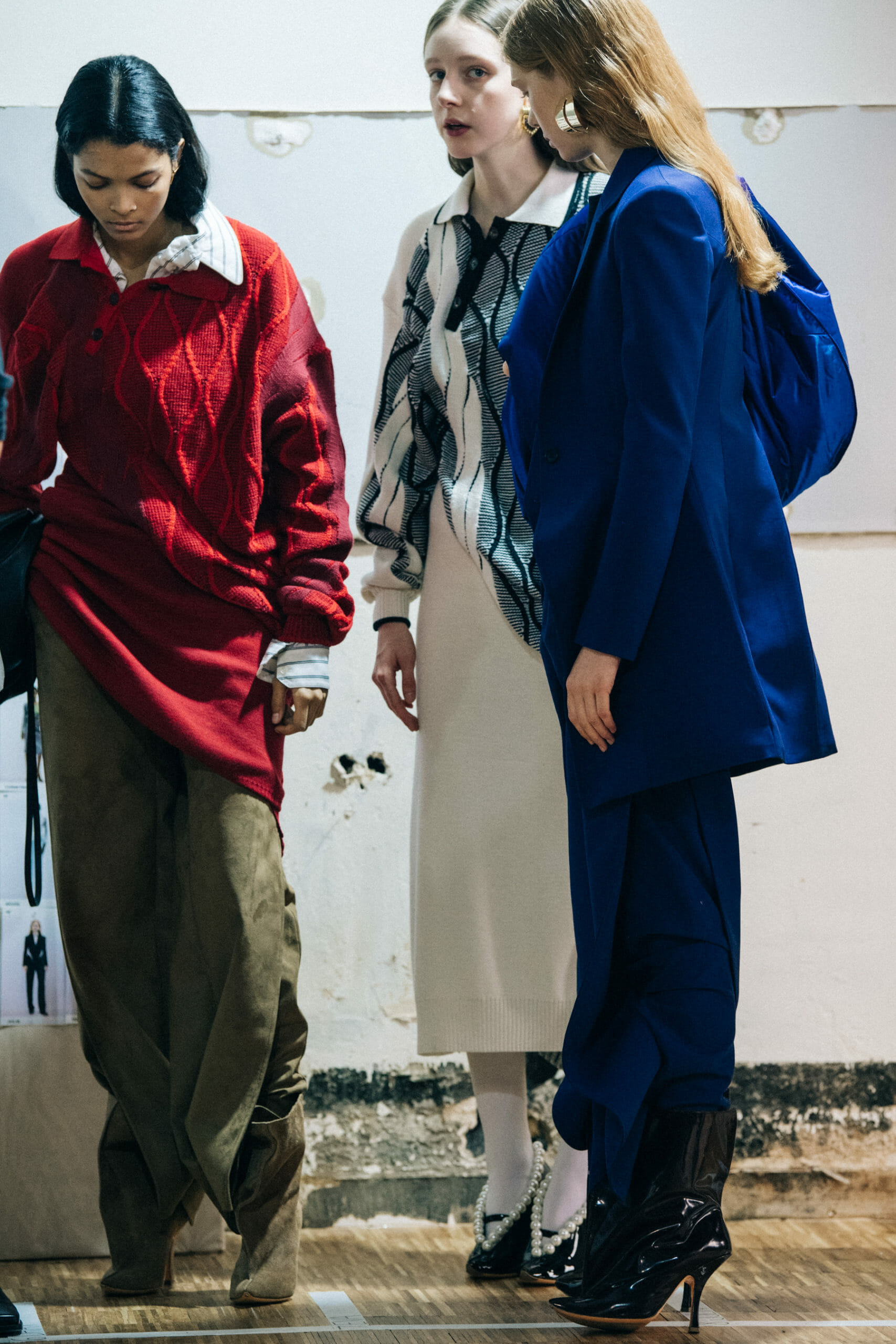 Models wearing colourful outfits at Y Project