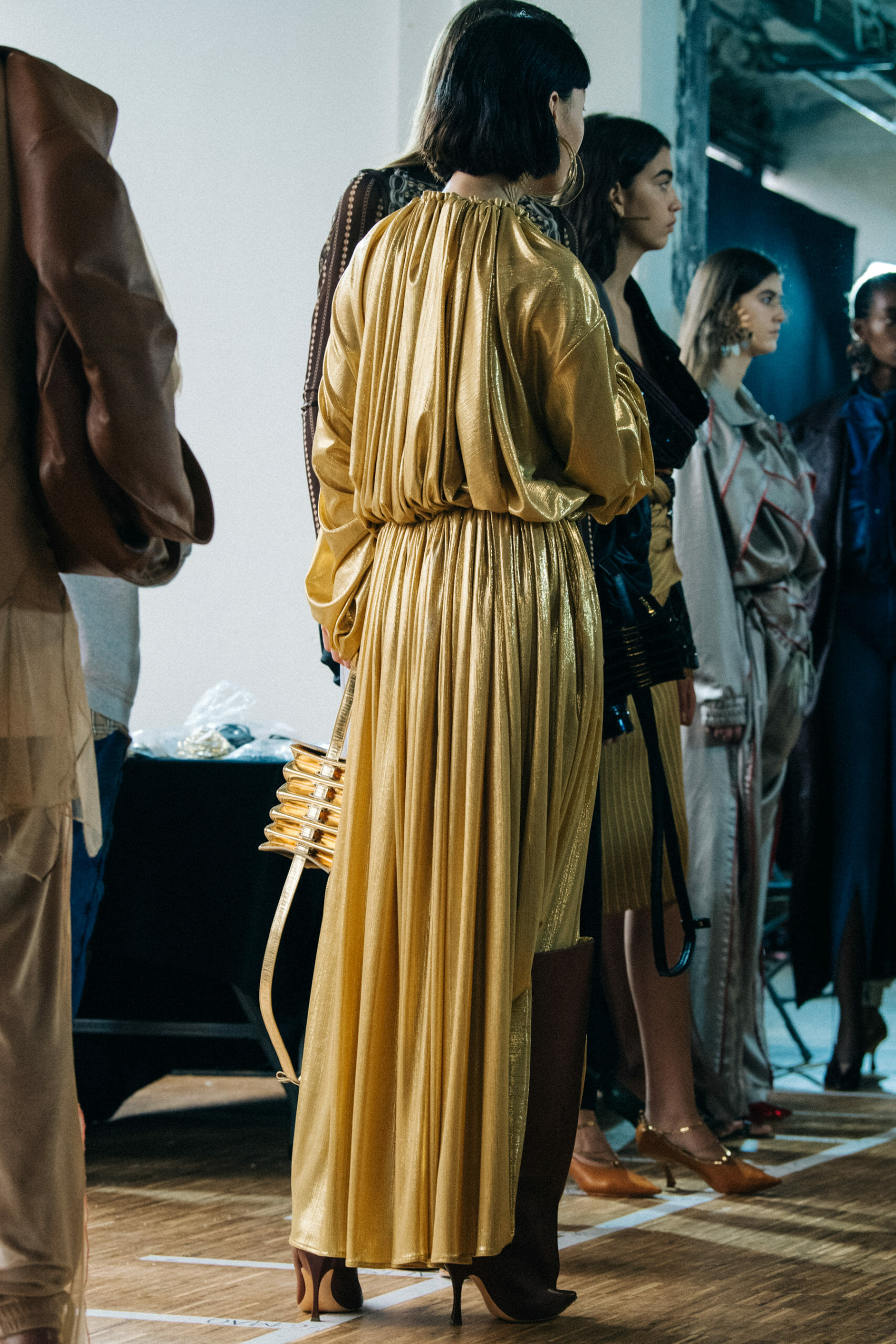 Models wearing gold at Y Project