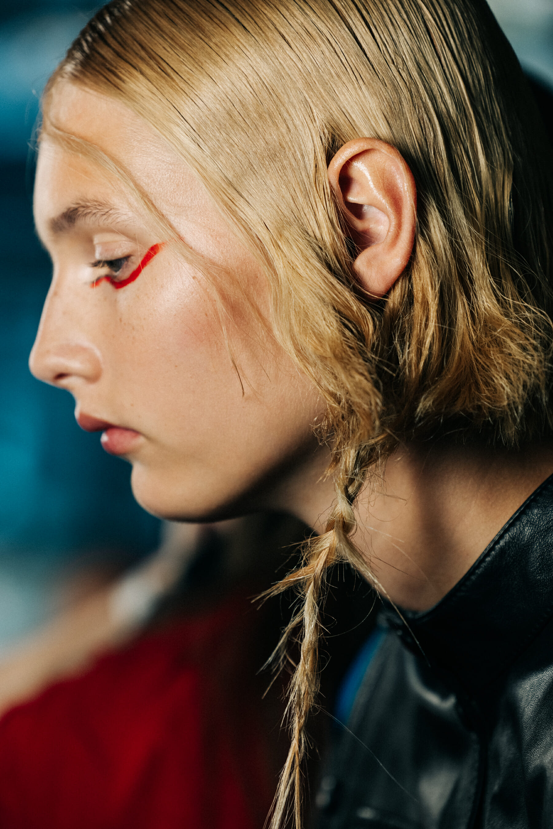 Dutch model with red eyeliner