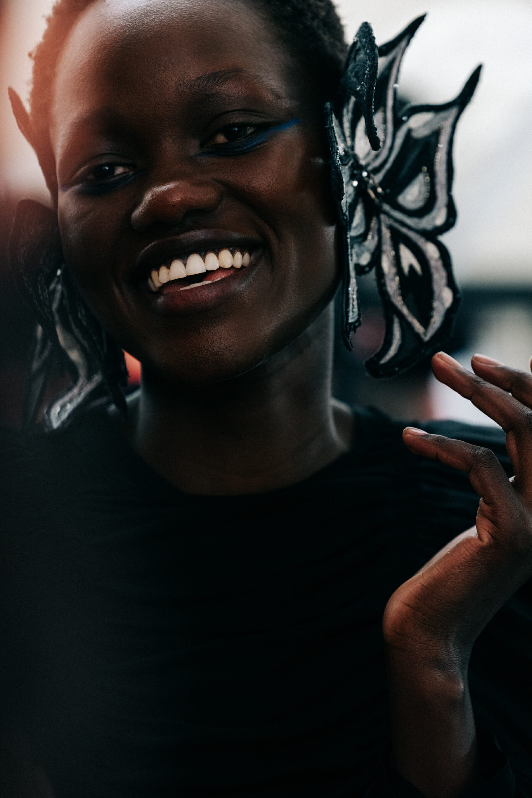 South African model smiling