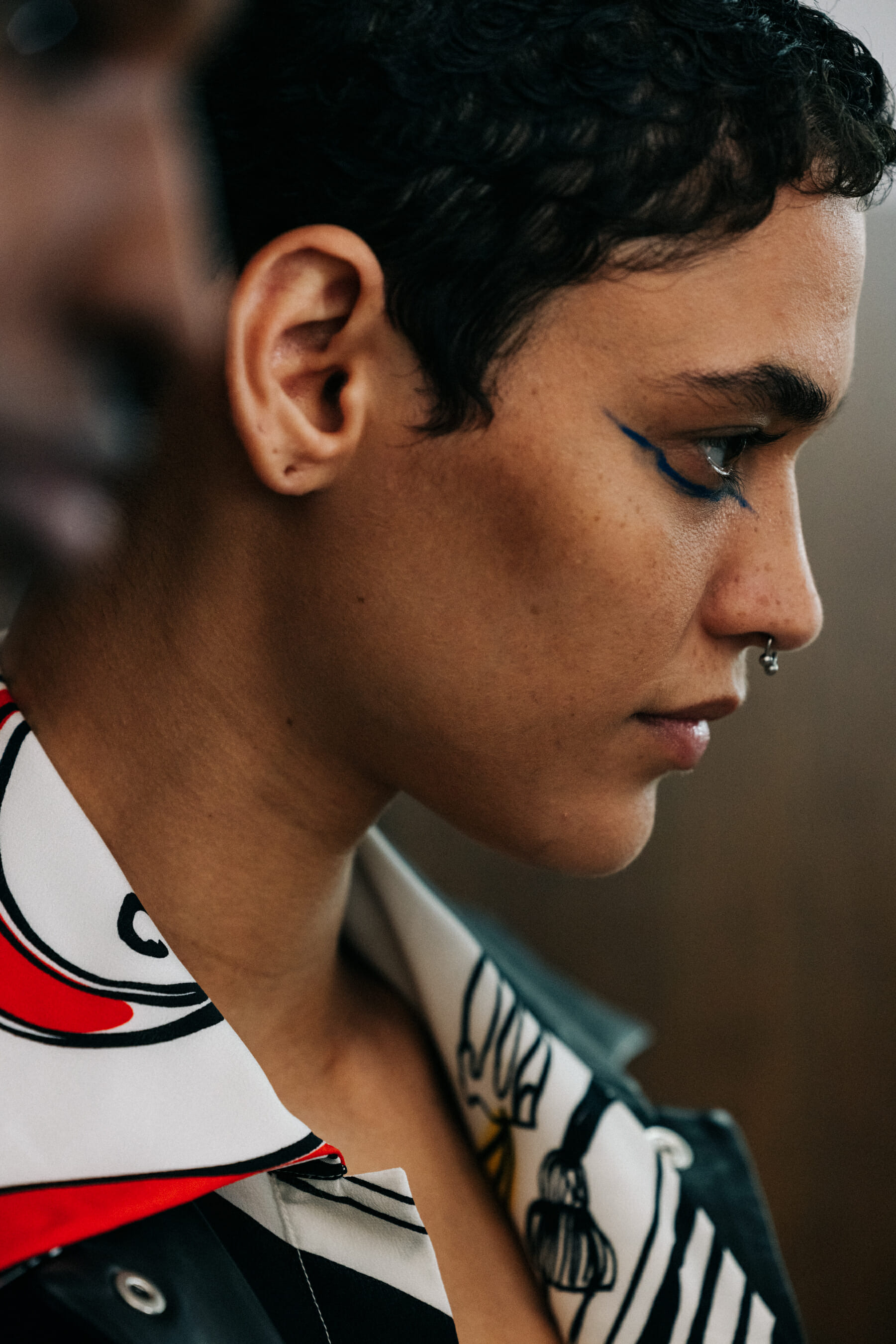 Model profile with eyeliner