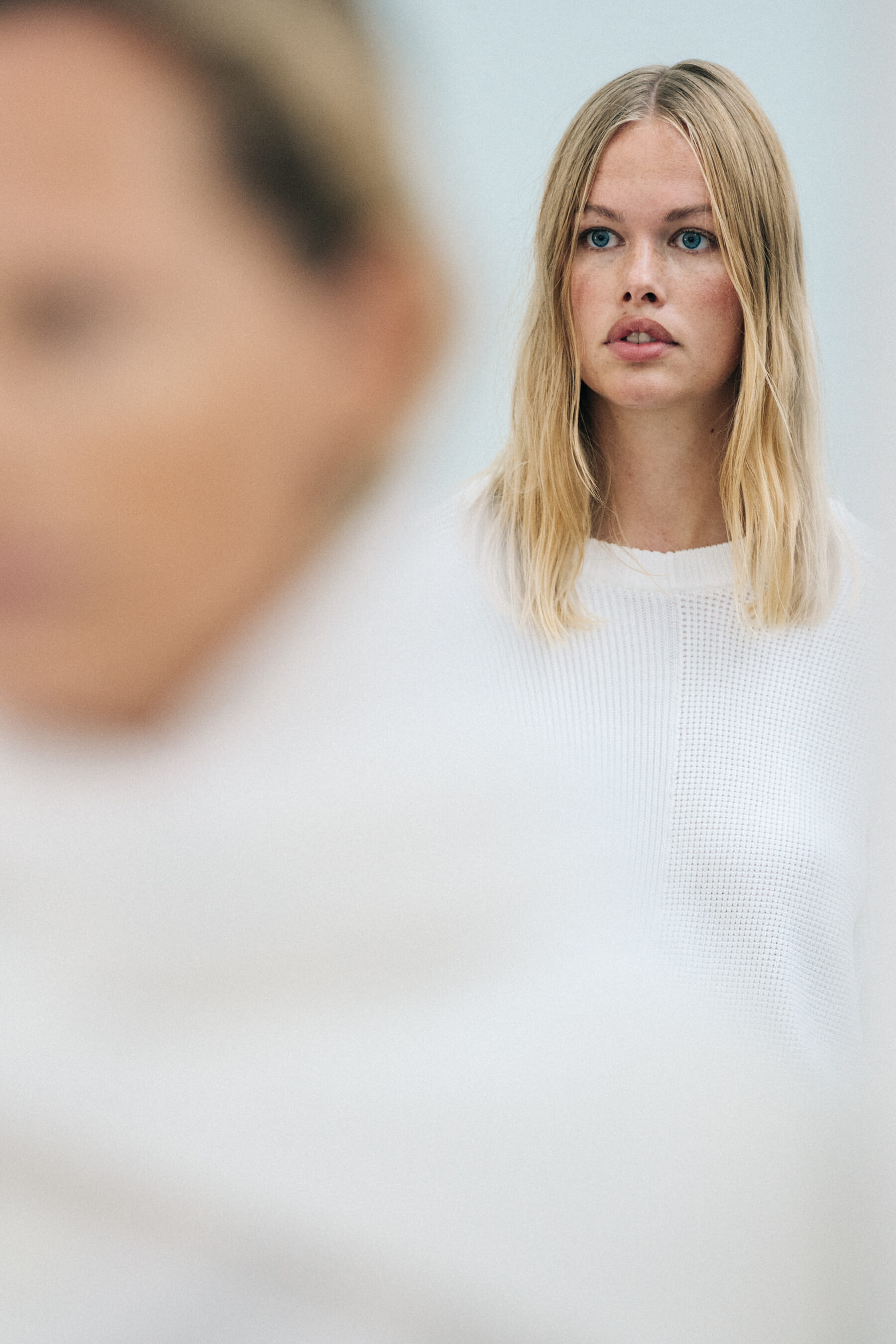 Emma Stern wearing white