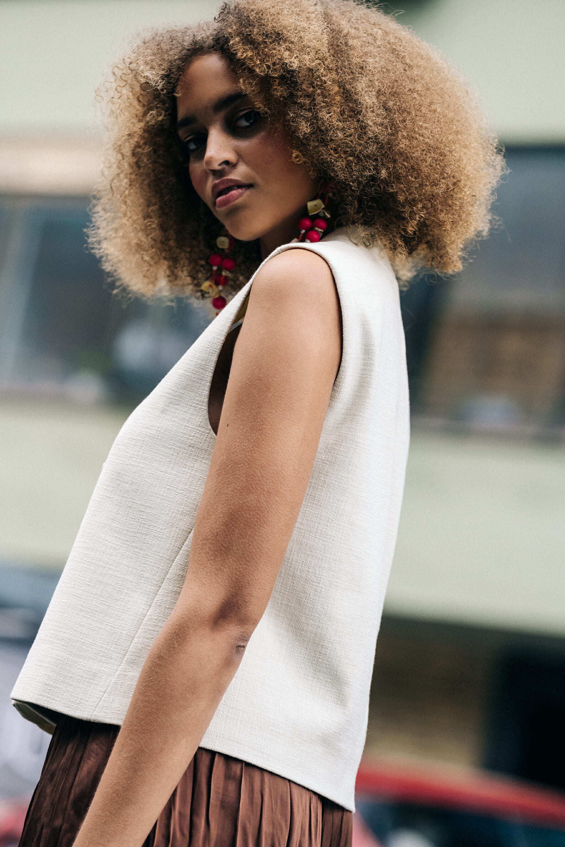 model wearing white