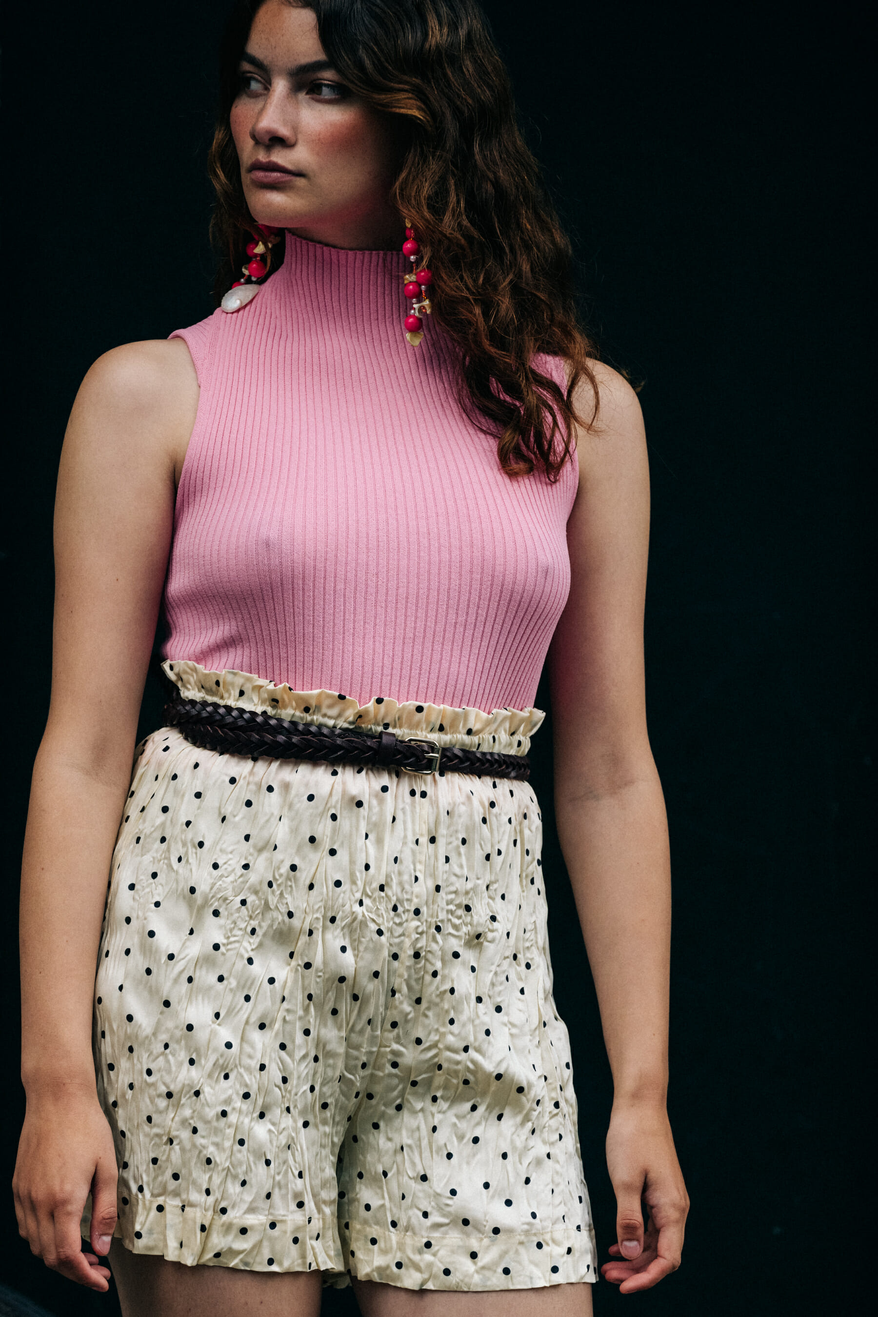 Model wearing pink