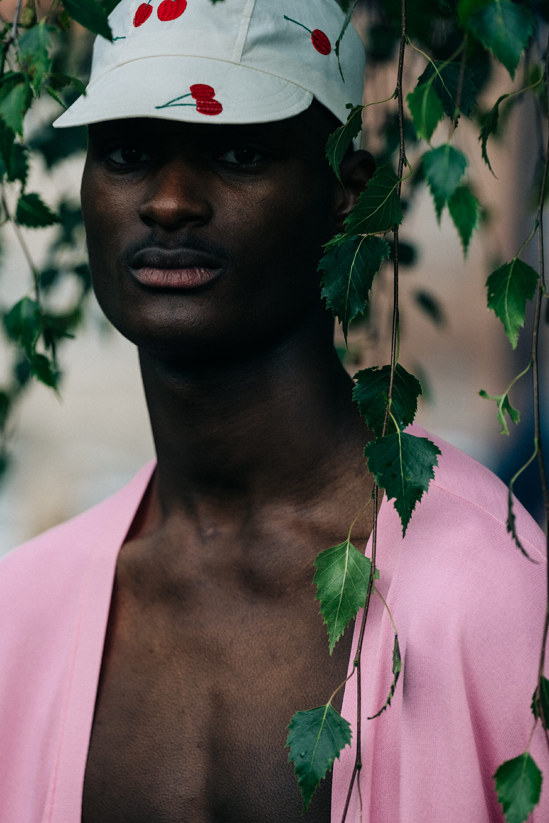 model wearing pink