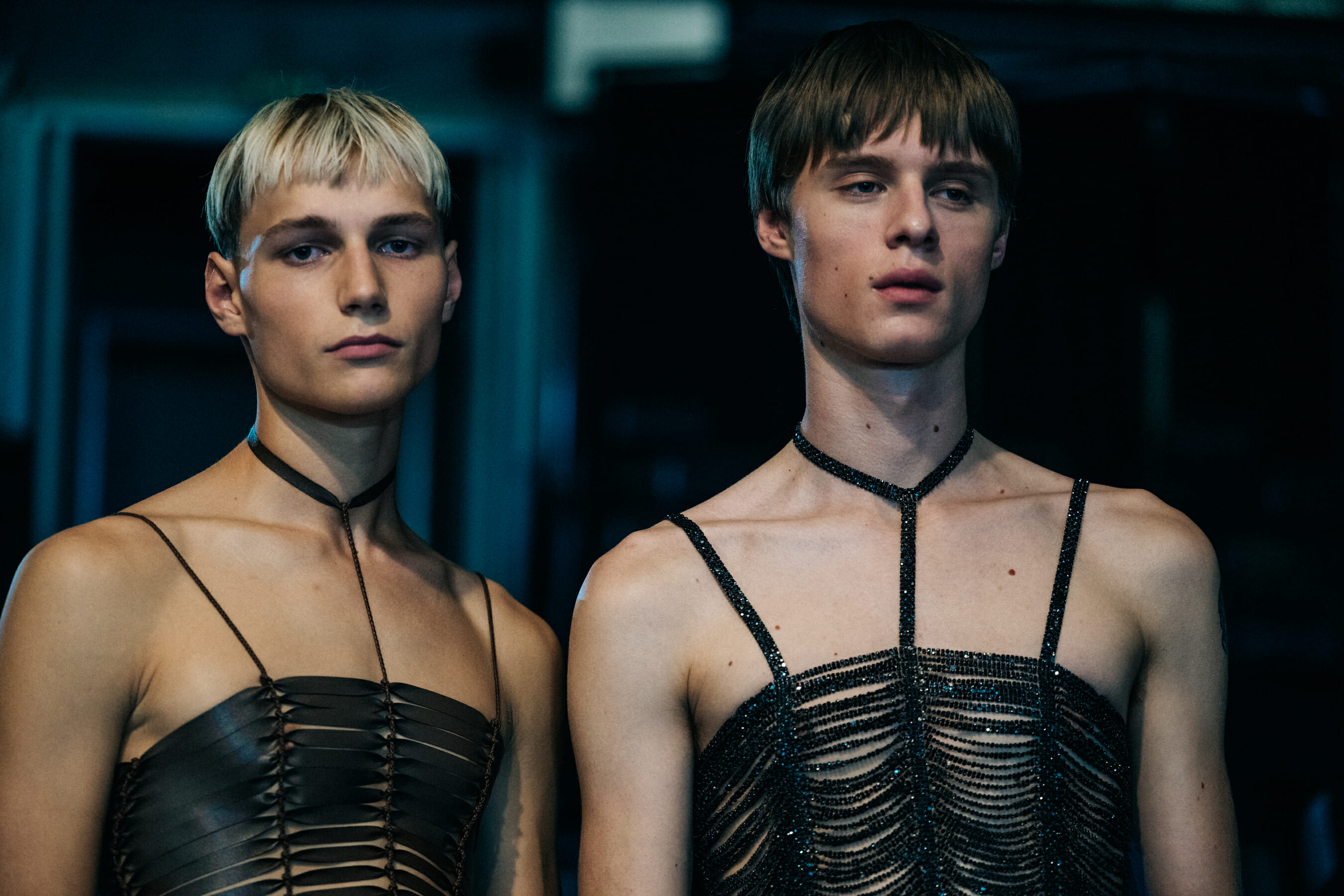 Male models singlet detail portrait