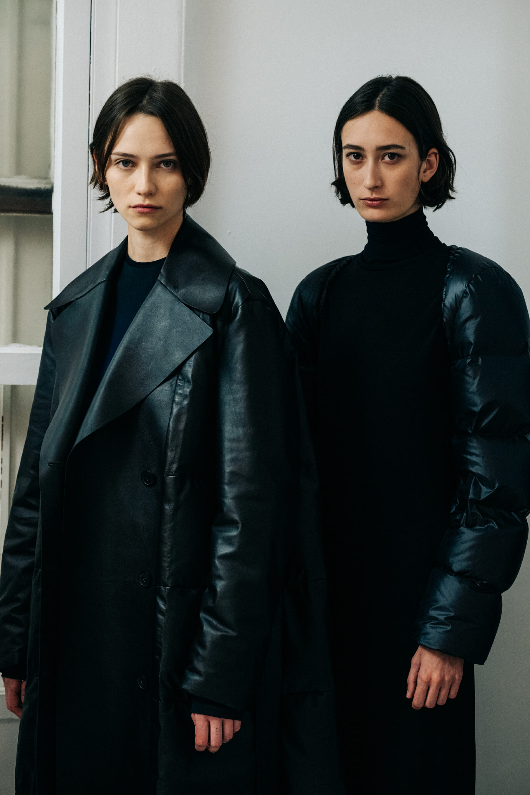 models wearing black