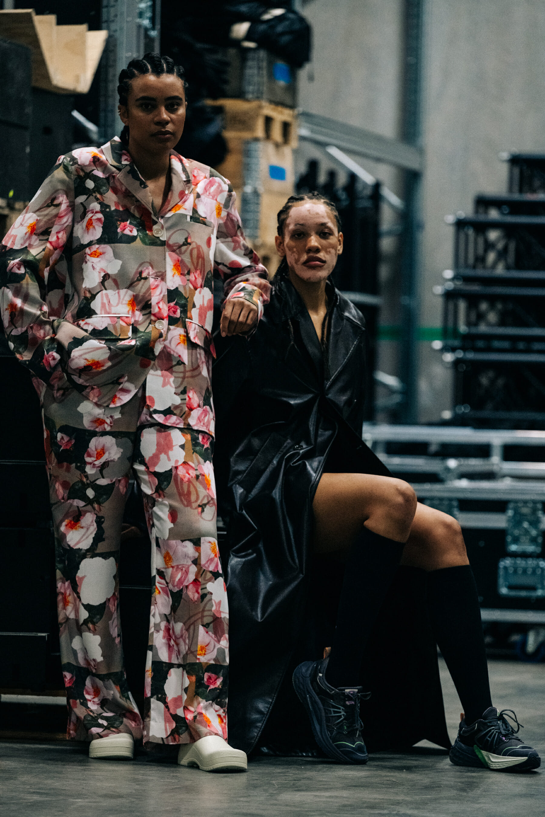 Charlotte Manning and Nadine Gomis backstage